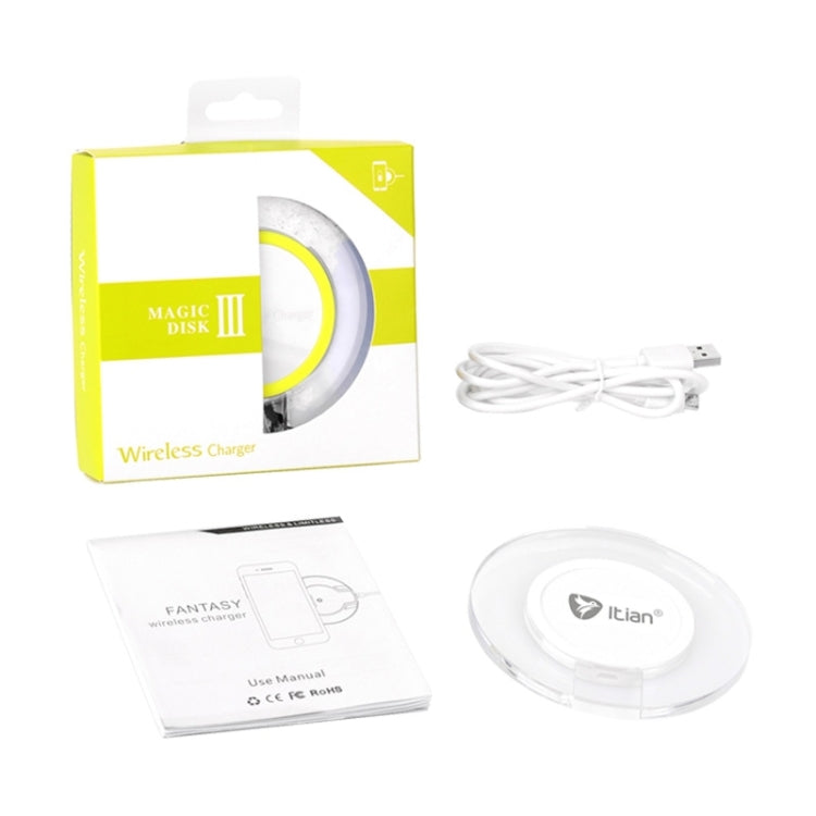 Itian A9 Qi Standard Circular Wireless Charger with LED Indicator  for iPhone 8 / 8 Plus / X &  Galaxy S7 Edge / S7 / S6 / S6 edge plus / Note 5 / Nokia / LG / HTC