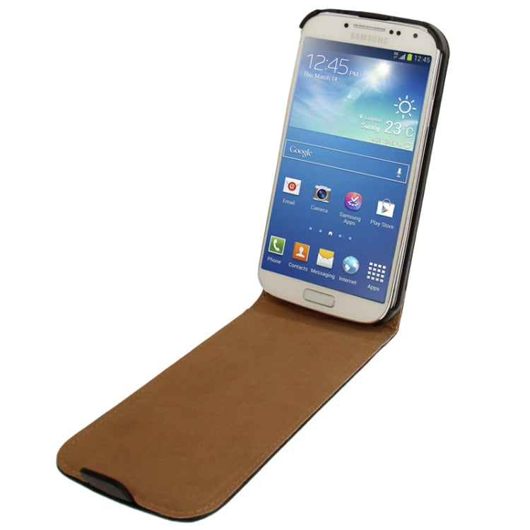 Economic Durable Genuine Leather Vertical Flip Case for Galaxy S IV / i9500