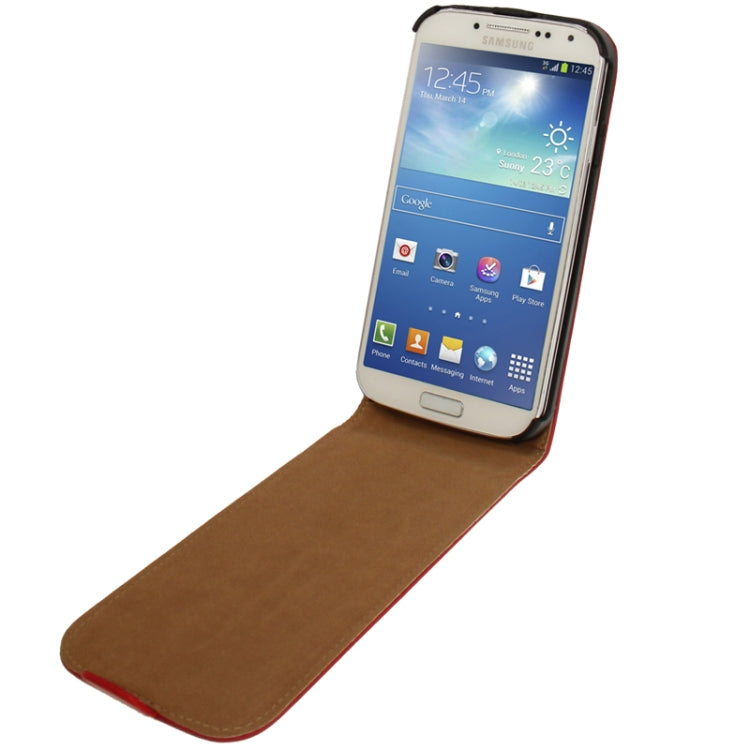 Economic Durable Genuine Leather Vertical Flip Case for Galaxy S IV / i9500