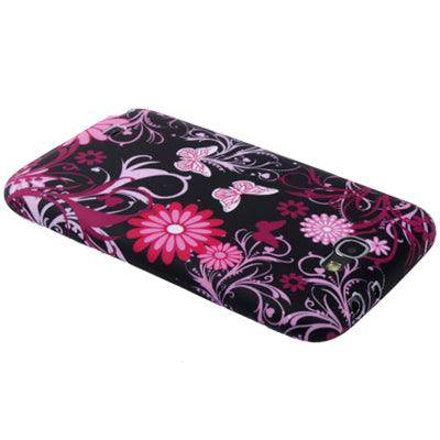 Flowers and Butterflies Pattern TPU Case for Galaxy Note II / N7100
