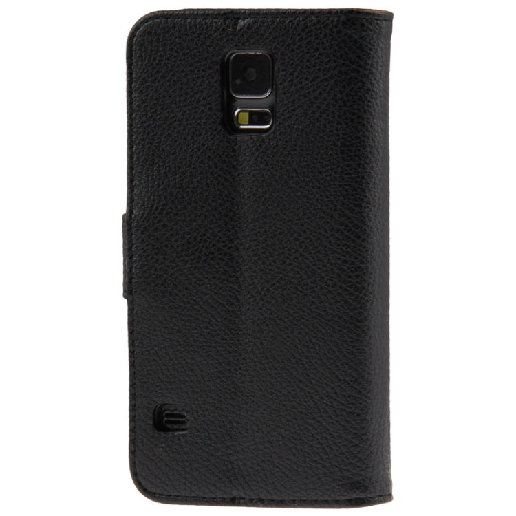 Litchi Texture Horizontal Flip Leather Case with Credit Card Slots & Holder for Galaxy S5 / G900