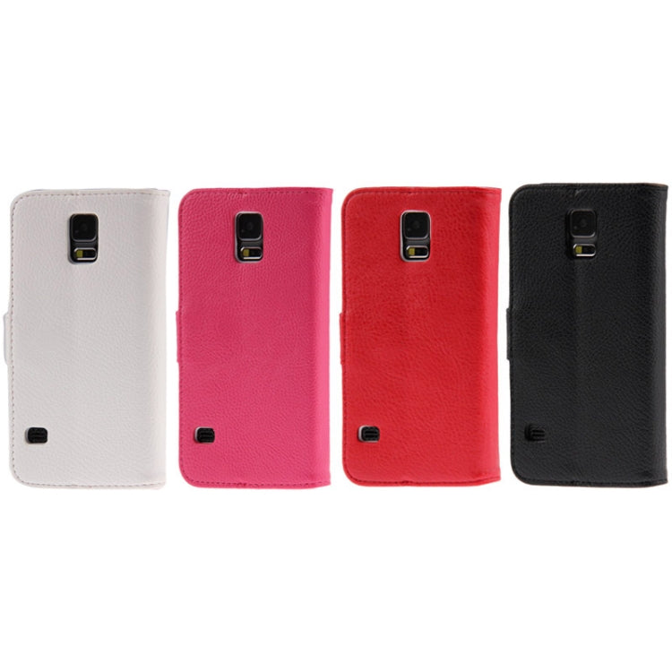 Litchi Texture Horizontal Flip Leather Case with Credit Card Slots & Holder for Galaxy S5 / G900