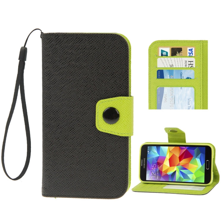 2-color Series Cross Texture Leather Case with Credit Card Slots & Holder for Galaxy S5 / G900