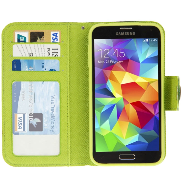 2-color Series Cross Texture Leather Case with Credit Card Slots & Holder for Galaxy S5 / G900