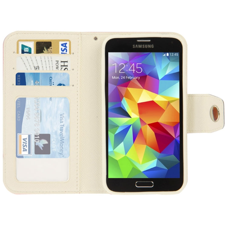 2-color Series Cross Texture Leather Case with Credit Card Slots & Holder for Galaxy S5 / G900