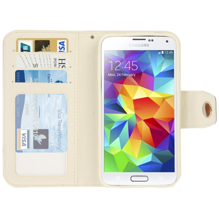2-color Series Cross Texture Leather Case with Credit Card Slots & Holder for Galaxy S5 / G900