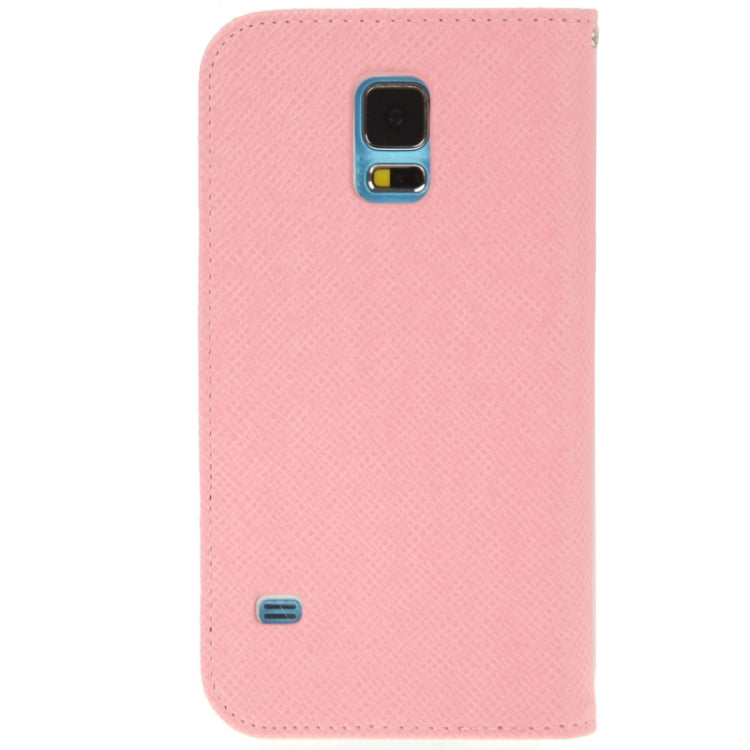 2-color Series Cross Texture Leather Case with Credit Card Slots & Holder for Galaxy S5 / G900