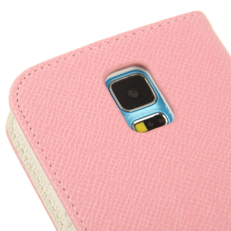 2-color Series Cross Texture Leather Case with Credit Card Slots & Holder for Galaxy S5 / G900