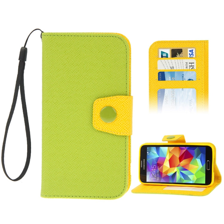 2-color Series Cross Texture Leather Case with Credit Card Slots & Holder for Galaxy S5 / G900
