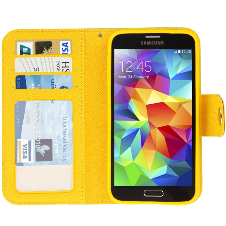 2-color Series Cross Texture Leather Case with Credit Card Slots & Holder for Galaxy S5 / G900