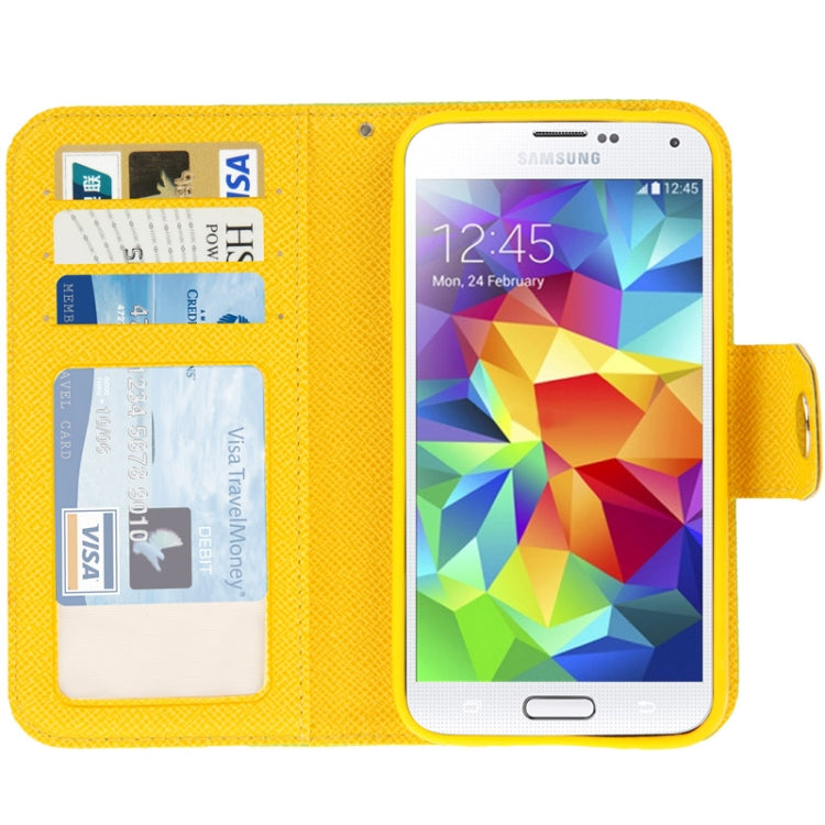 2-color Series Cross Texture Leather Case with Credit Card Slots & Holder for Galaxy S5 / G900