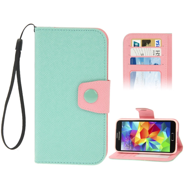 2-color Series Cross Texture Leather Case with Credit Card Slots & Holder for Galaxy S5 / G900