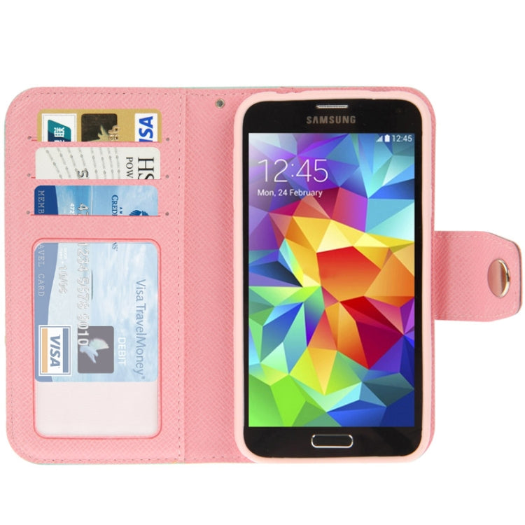 2-color Series Cross Texture Leather Case with Credit Card Slots & Holder for Galaxy S5 / G900