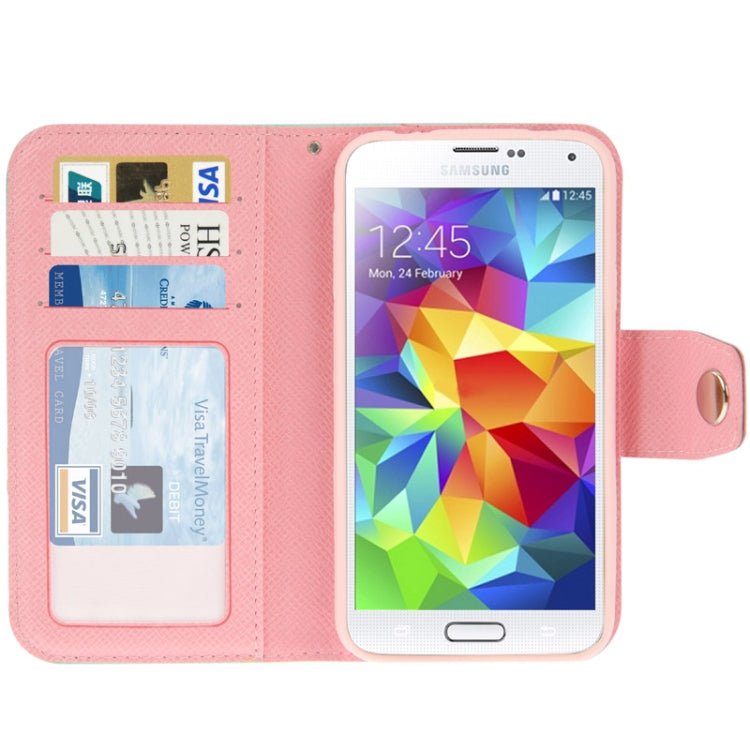 2-color Series Cross Texture Leather Case with Credit Card Slots & Holder for Galaxy S5 / G900