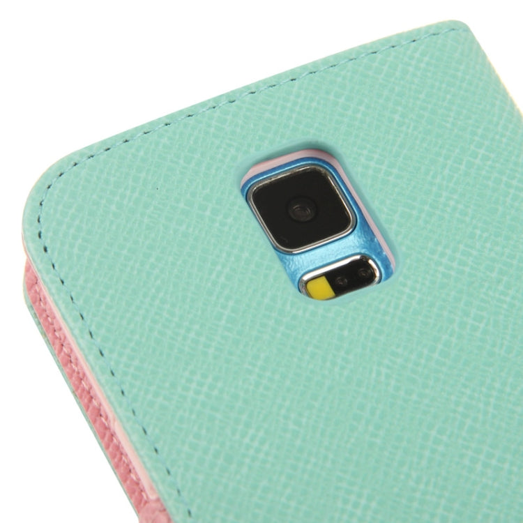 2-color Series Cross Texture Leather Case with Credit Card Slots & Holder for Galaxy S5 / G900