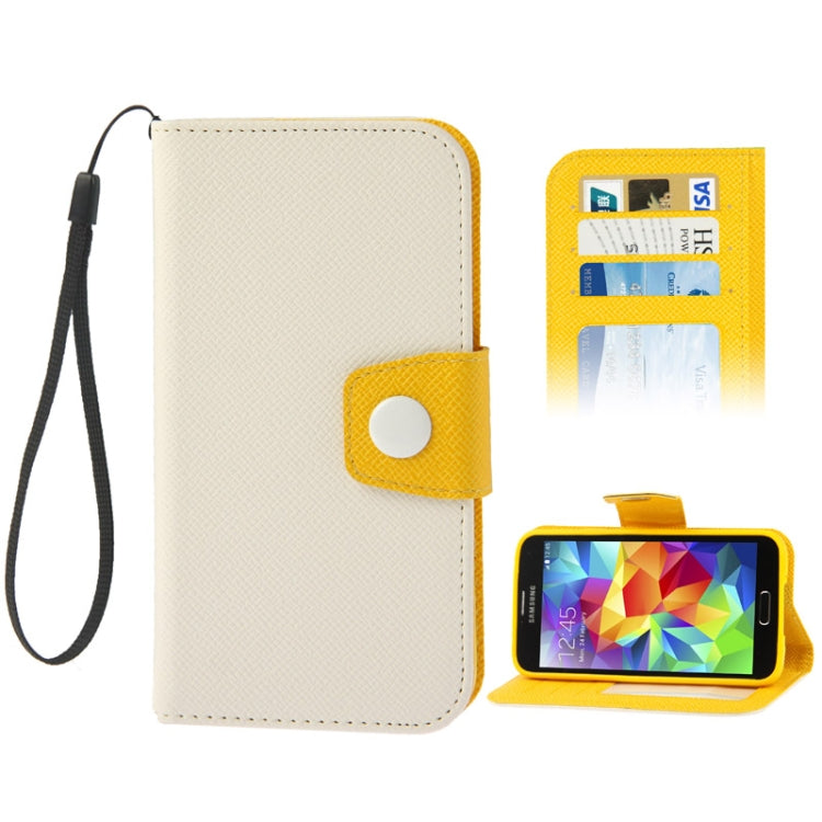 2-color Series Cross Texture Leather Case with Credit Card Slots & Holder for Galaxy S5 / G900