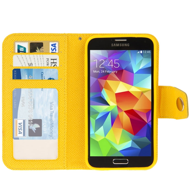 2-color Series Cross Texture Leather Case with Credit Card Slots & Holder for Galaxy S5 / G900