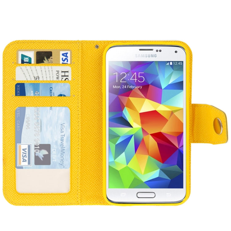 2-color Series Cross Texture Leather Case with Credit Card Slots & Holder for Galaxy S5 / G900