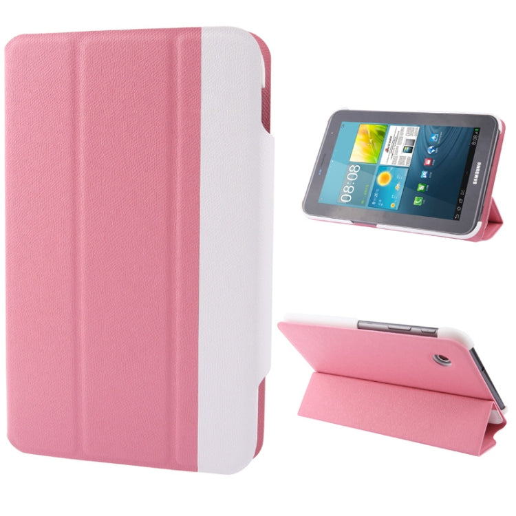 2-color Series Cross Texture Horizontal Flip Leather Case Holder for Galaxy Tab 2 (7.0) / P3100