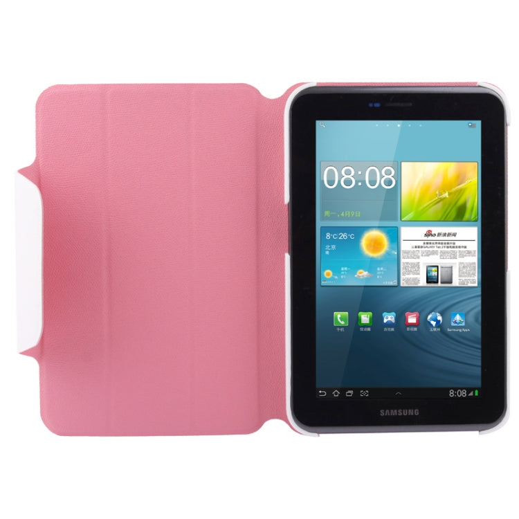 2-color Series Cross Texture Horizontal Flip Leather Case Holder for Galaxy Tab 2 (7.0) / P3100