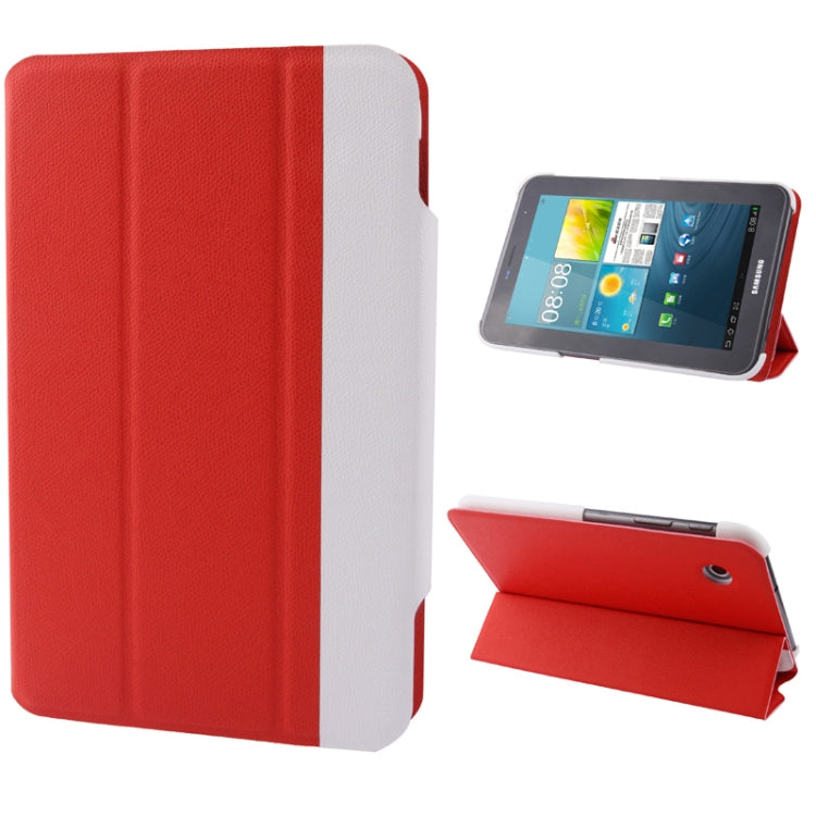 2-color Series Cross Texture Horizontal Flip Leather Case Holder for Galaxy Tab 2 (7.0) / P3100