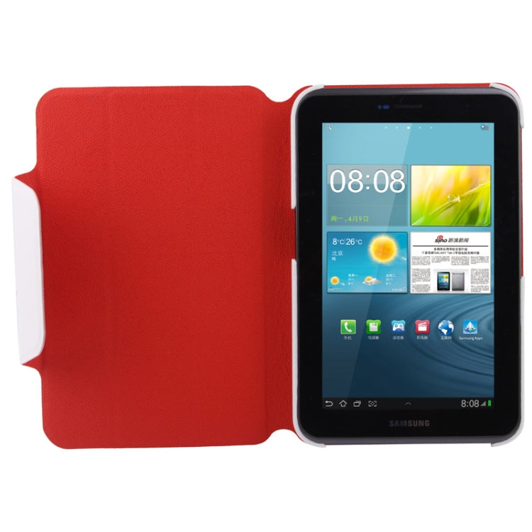 2-color Series Cross Texture Horizontal Flip Leather Case Holder for Galaxy Tab 2 (7.0) / P3100