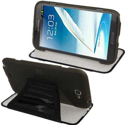 Pure Colour Horizontal Flip TPU Protective Case with Holder for Galaxy Note II / N7100