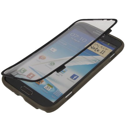Pure Colour Horizontal Flip TPU Protective Case with Holder for Galaxy Note II / N7100