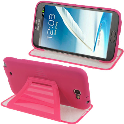 Pure Colour Horizontal Flip TPU Protective Case with Holder for Galaxy Note II / N7100