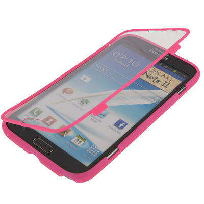 Pure Colour Horizontal Flip TPU Protective Case with Holder for Galaxy Note II / N7100