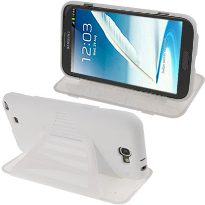 Pure Colour Horizontal Flip TPU Protective Case with Holder for Galaxy Note II / N7100