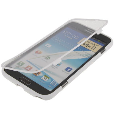Pure Colour Horizontal Flip TPU Protective Case with Holder for Galaxy Note II / N7100