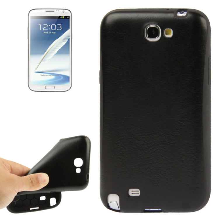 Crazy Horse Texture Paste Skin TPU Protective Case for Galaxy Note II / N7100