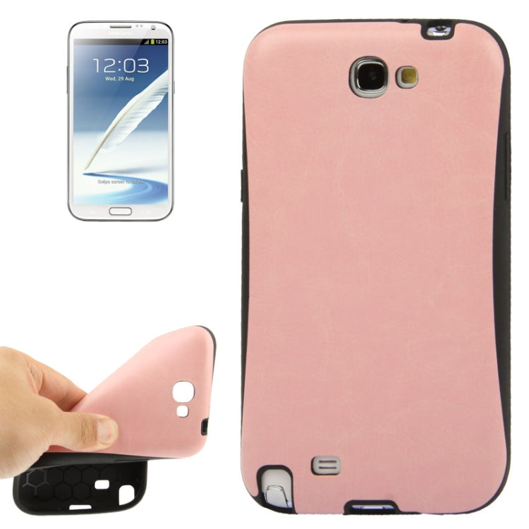 Crazy Horse Texture Paste Skin TPU Protective Case for Galaxy Note II / N7100