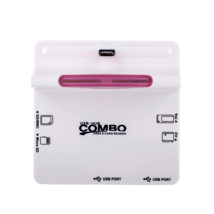 DZ-885 Multi Function Micro USB Smart Dock Holder 2-Port USB 2.0 OTG Combo HUB TF / SD / MMC / MS / M2 Card Reader for Galaxy S5 / Note 5 / Note 4 / Note III / Android Phone