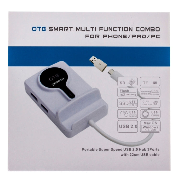 DZ-901 OTG Smart Multi Function Combo Holder TF / SD / MMC Card Reader USB HUB for Galaxy S5 / Note 5 / Note 4 / Note III / Android Phone(Black)