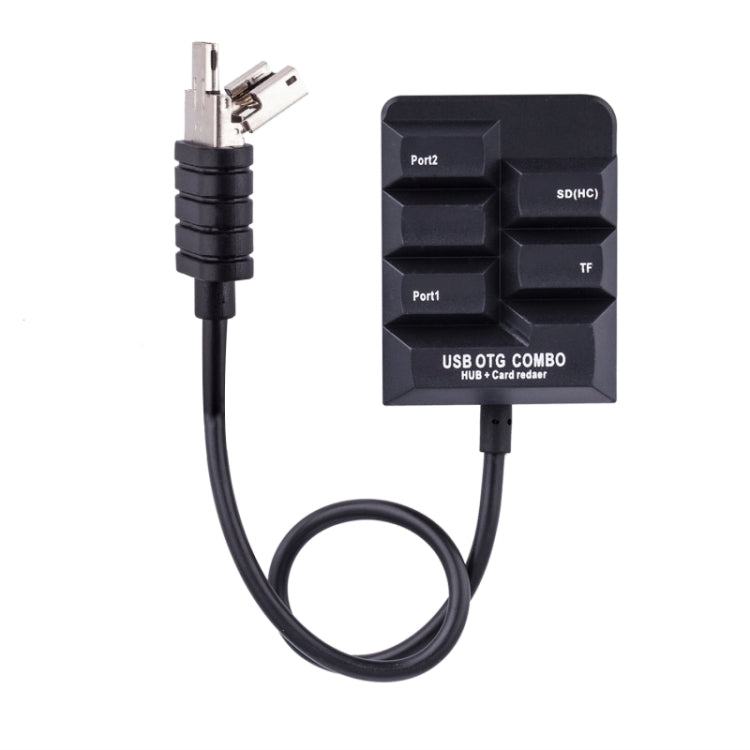 K619 2 in 1 Micro USB OTG HUB SD(HC)/TF Smart Card Reader 2 Ports USB HUB for Galaxy S6 / S5 / Note 5 / Note 4 / Note III / Android Phone