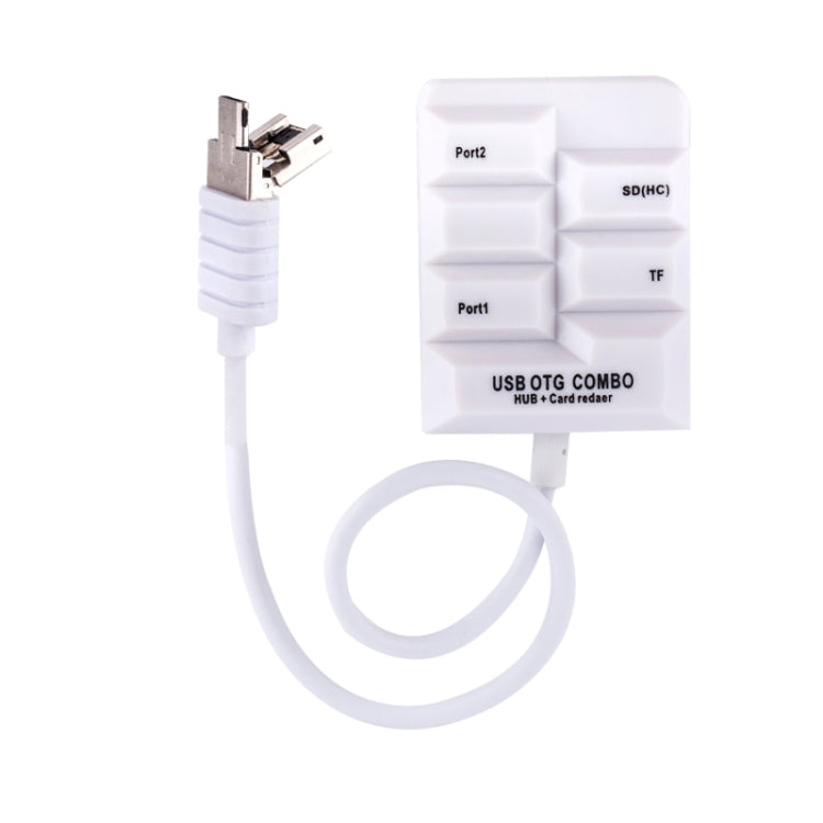 K619 2 in 1 Micro USB OTG HUB SD(HC)/TF Smart Card Reader 2 Ports USB HUB for Galaxy S6 / S5 / Note 5 / Note 4 / Note III / Android Phone