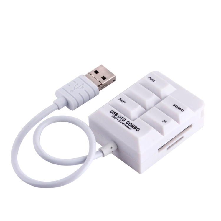 K619 2 in 1 Micro USB OTG HUB SD(HC)/TF Smart Card Reader 2 Ports USB HUB for Galaxy S6 / S5 / Note 5 / Note 4 / Note III / Android Phone
