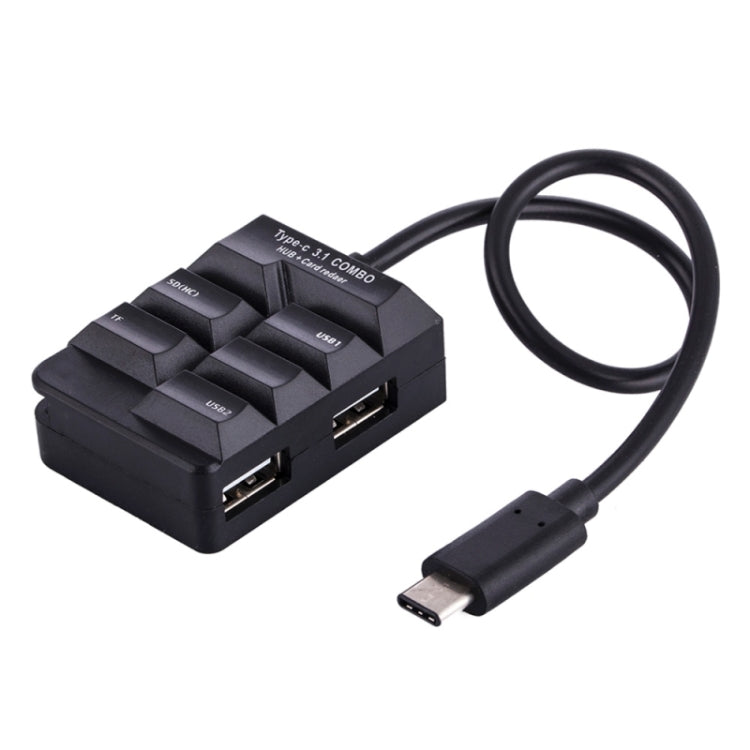 T-633 USB-C 3.1 / Type-C 2 Ports USB HUB SD(HC) / TF Card Reader
