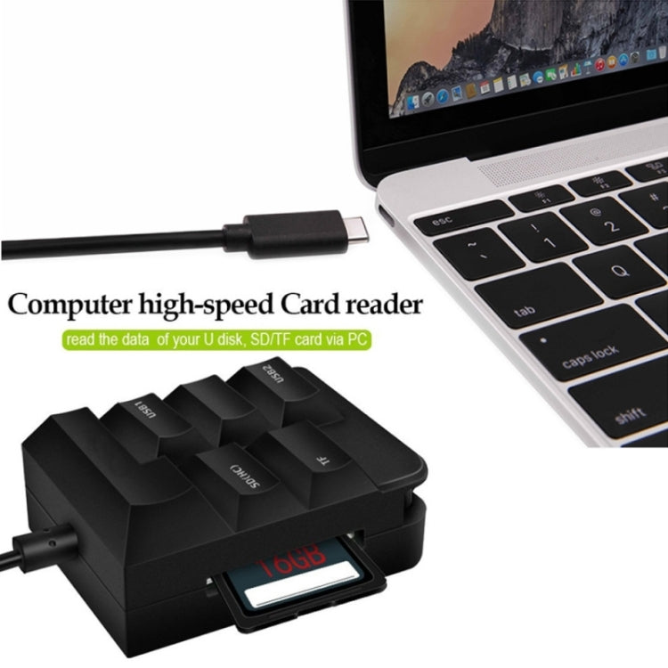 T-633 USB-C 3.1 / Type-C 2 Ports USB HUB SD(HC) / TF Card Reader