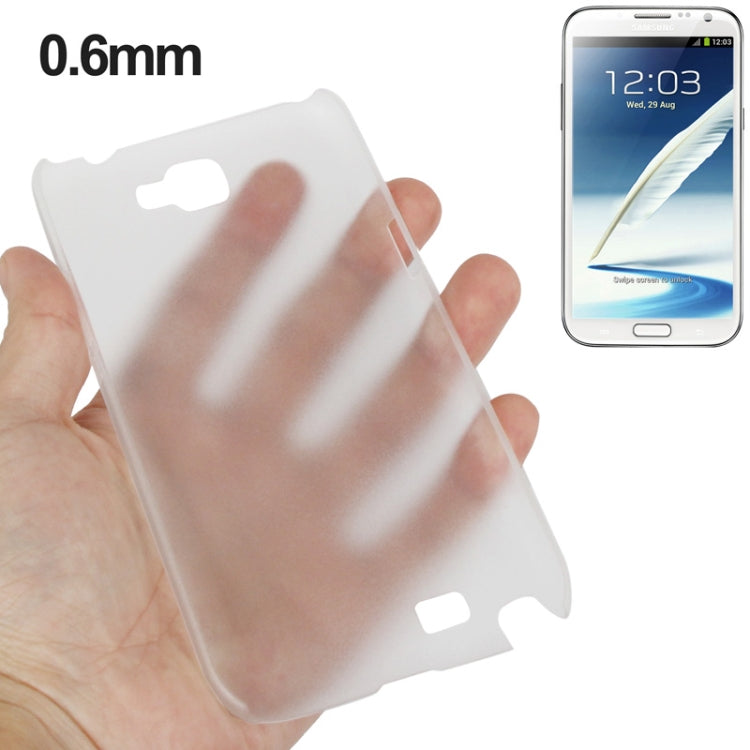 0.6mm Ultra Thin Translucent Plastic Case for Galaxy Note II / N7100