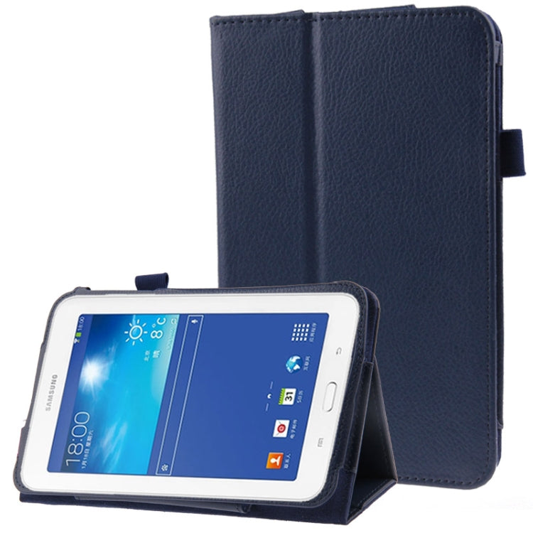 Litchi Texture Flip Leather Case with Holder for Galaxy Tab 3 Lite T110 / T111