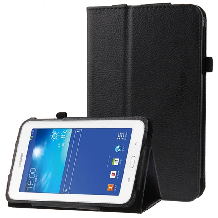 Litchi Texture Flip Leather Case with Holder for Galaxy Tab 3 Lite T110 / T111
