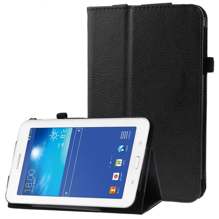 Litchi Texture Flip Leather Case with Holder for Galaxy Tab 3 Lite T110 / T111