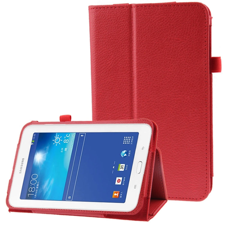 Litchi Texture Flip Leather Case with Holder for Galaxy Tab 3 Lite T110 / T111