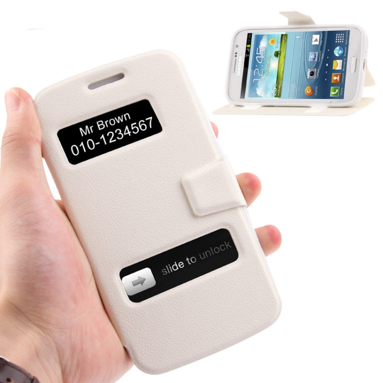 Pebble Texture Flip Leather Case with Call Display ID for Galaxy Grand 2 / G7102 / G7106