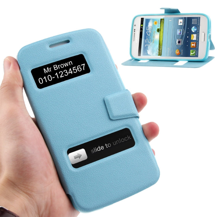 Pebble Texture Flip Leather Case with Call Display ID for Galaxy Grand 2 / G7102 / G7106