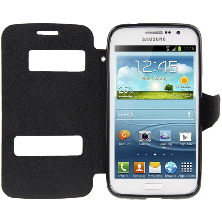 Pebble Texture Flip Leather Case with Call Display ID for Galaxy Grand 2 / G7102 / G7106