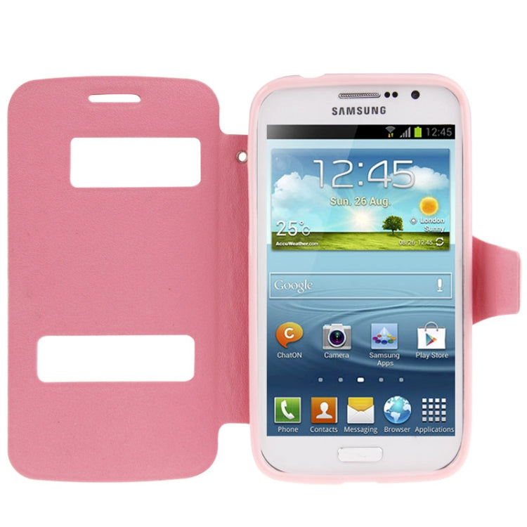 Pebble Texture Flip Leather Case with Call Display ID for Galaxy Grand 2 / G7102 / G7106